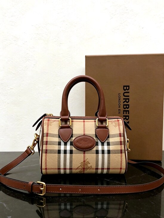 None Handbags - Burberry Mini Check Bowling Bag